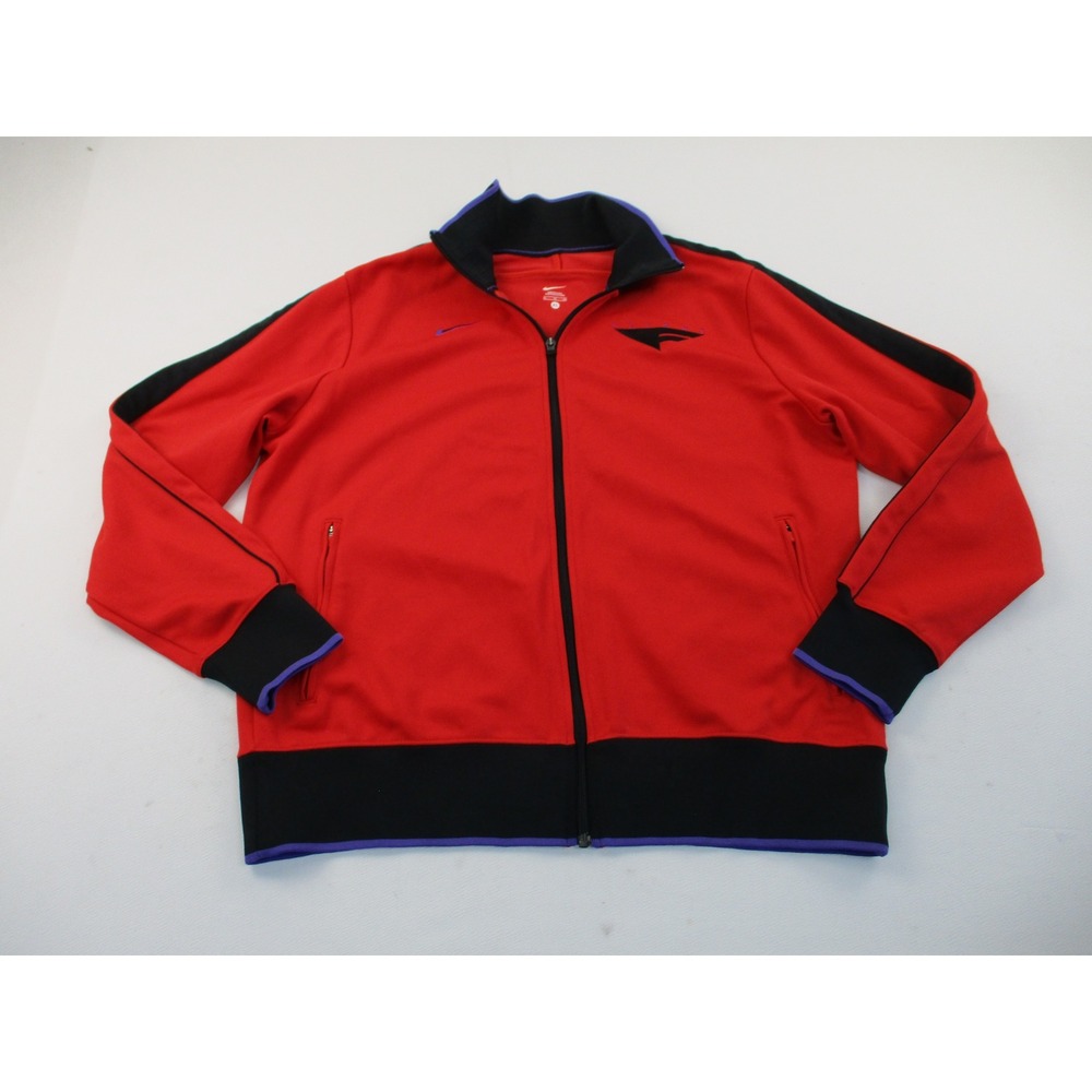 Nike Flight Track Jacket Mens XL Red Black Zip Up Y2K Embroidered Utility Logo